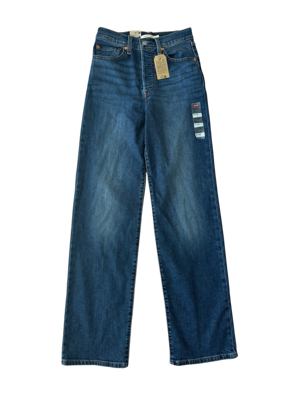 Levi’s Women Ribcage High Waist Straight Leg Full Length Button Fly Jeans Sz 27
